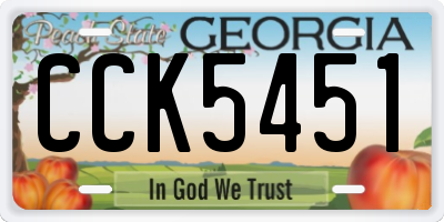 GA license plate CCK5451
