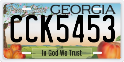 GA license plate CCK5453