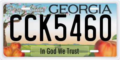 GA license plate CCK5460