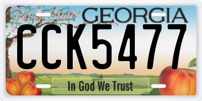 GA license plate CCK5477