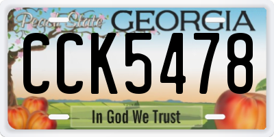 GA license plate CCK5478