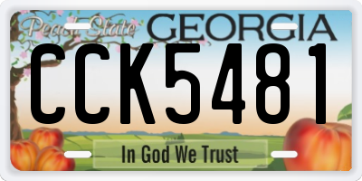 GA license plate CCK5481