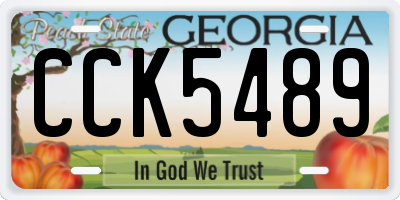 GA license plate CCK5489