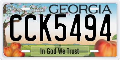 GA license plate CCK5494