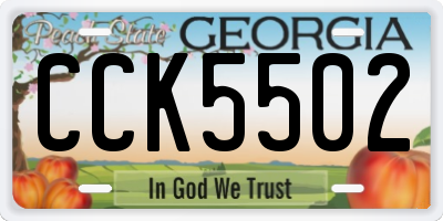 GA license plate CCK5502