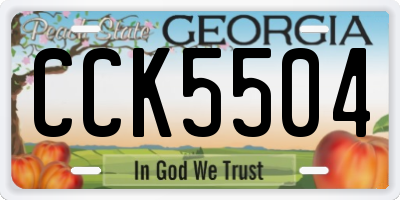 GA license plate CCK5504