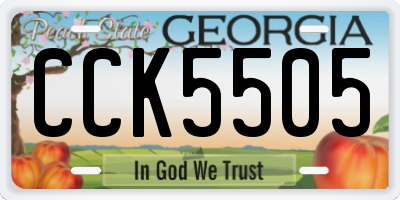 GA license plate CCK5505