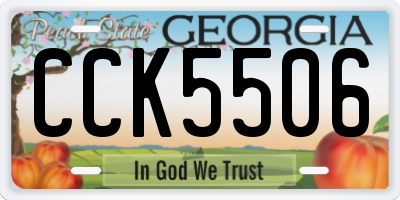 GA license plate CCK5506
