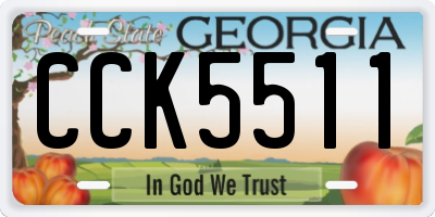 GA license plate CCK5511