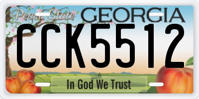 GA license plate CCK5512
