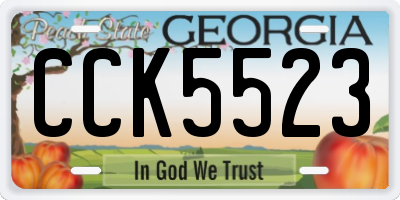 GA license plate CCK5523