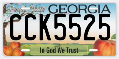 GA license plate CCK5525