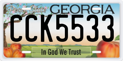 GA license plate CCK5533