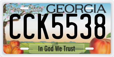 GA license plate CCK5538