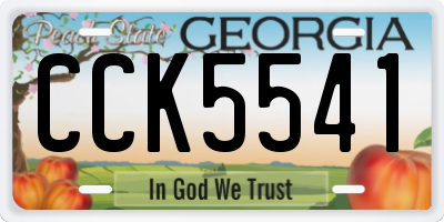 GA license plate CCK5541
