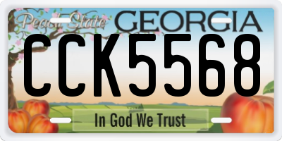 GA license plate CCK5568