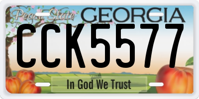 GA license plate CCK5577