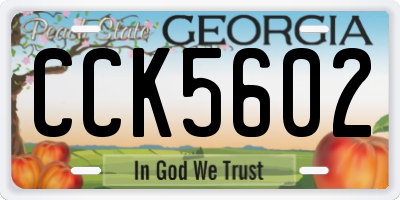 GA license plate CCK5602
