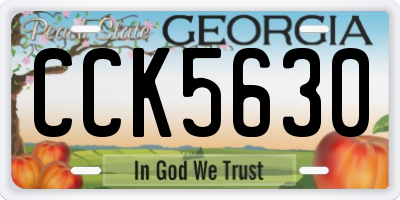 GA license plate CCK5630