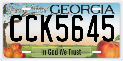 GA license plate CCK5645