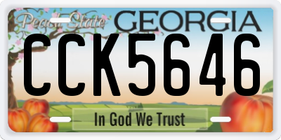 GA license plate CCK5646