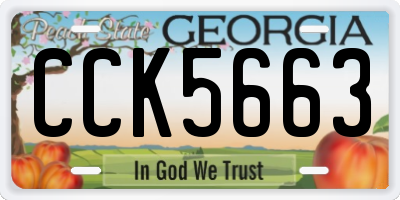 GA license plate CCK5663