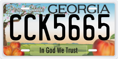 GA license plate CCK5665