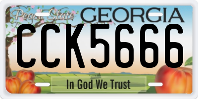 GA license plate CCK5666
