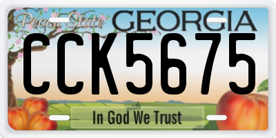 GA license plate CCK5675