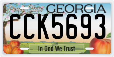 GA license plate CCK5693