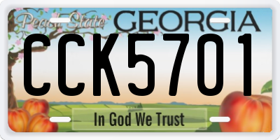 GA license plate CCK5701