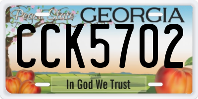 GA license plate CCK5702