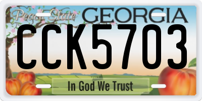 GA license plate CCK5703