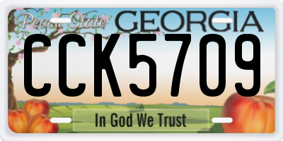 GA license plate CCK5709