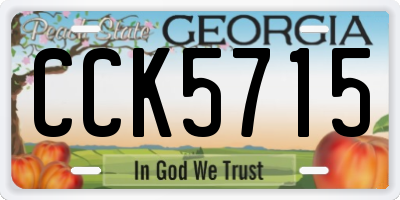 GA license plate CCK5715