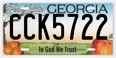 GA license plate CCK5722