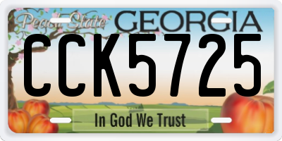 GA license plate CCK5725