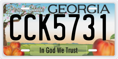 GA license plate CCK5731