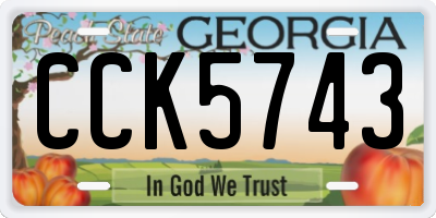 GA license plate CCK5743