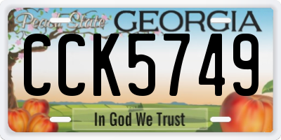 GA license plate CCK5749