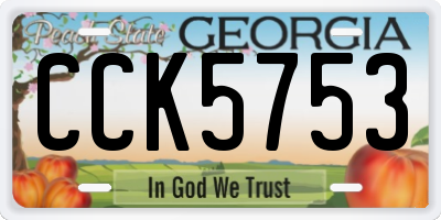 GA license plate CCK5753