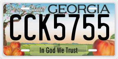 GA license plate CCK5755