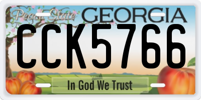 GA license plate CCK5766