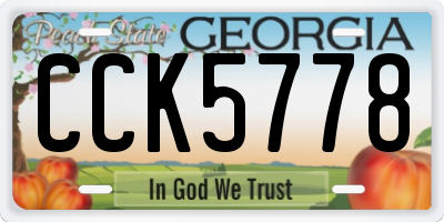 GA license plate CCK5778