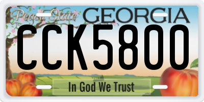 GA license plate CCK5800