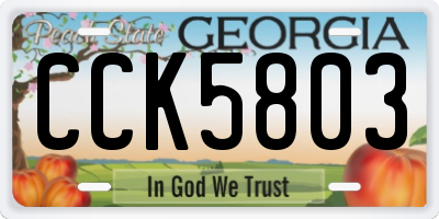GA license plate CCK5803