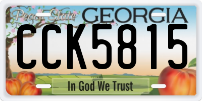GA license plate CCK5815