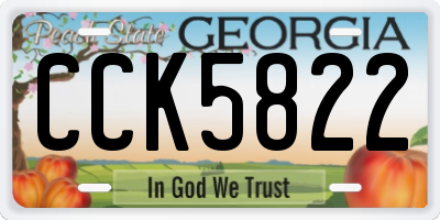 GA license plate CCK5822