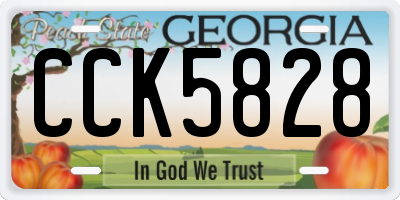 GA license plate CCK5828