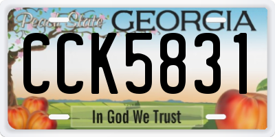 GA license plate CCK5831
